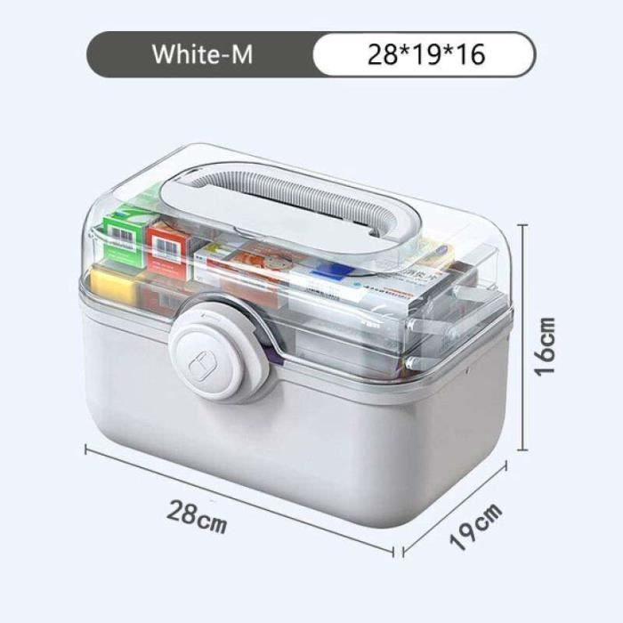 Cocosity Boîte de rangement de médicaments en plastique avec plateau