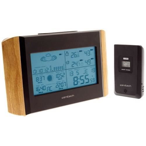 Zenitech Station météo effet bois avec capteur sans fil (IP44)