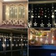 12 Étoiles Lumières de Rideaux 138 Leds Guirlande lumineuse Décoration pour Noël Fête Vacances Mariage Fenêtre 8 Modes Flash Blanc-1