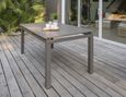 Table de jardin ZAHARA (180/240x100 cm) en aluminium avec rallonge automatique - TAUPE-1
