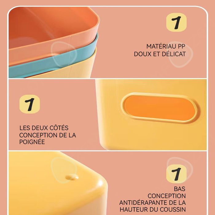 Panier Empilable Boîte De Rangement En Plastique Empilable Panier De Rangement à Motif Rétro