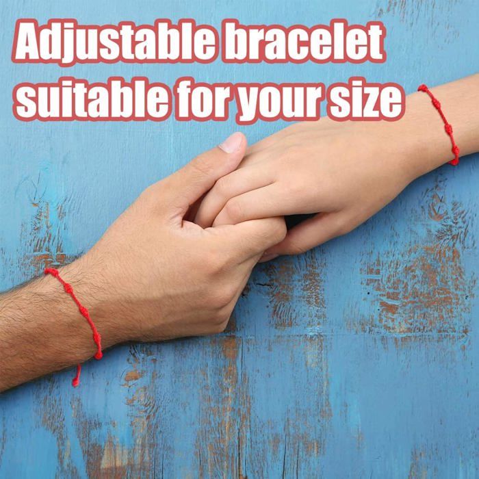 8 Bracelets Corde Rouge Kabbale - Porte-bonheur Amitié Protection - Taille Adjustable