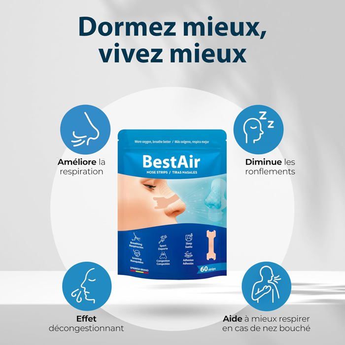 Bandes Nasales Anti-Ronflement | Respiration Facilitée Nuit et Jour
