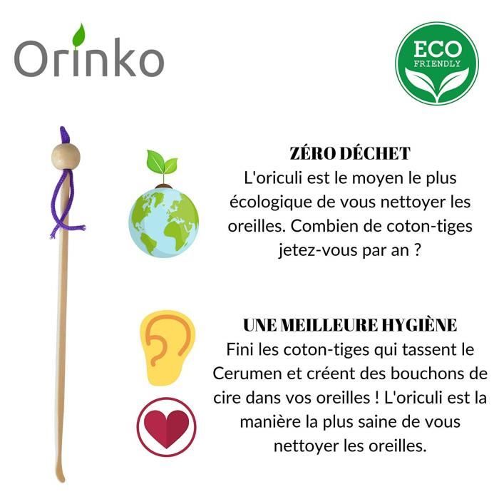 ORINKO - Oriculi en Bambou 5x - Cure Oreille Écologique et