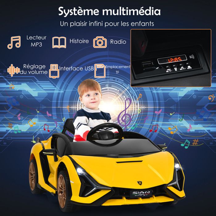 Système Audio USB Pour Voiture électrique Enfant 12V - Avec Affichage Batterie Et Lecteur MP3 Intégré - 4