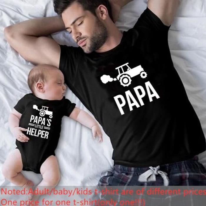 Famille correspondant vetements Papa et Papa s Little Helper pere et fils ete hauts papa garcons filles manches courtes correspondan Cdiscount Puericulture Eveil bebe