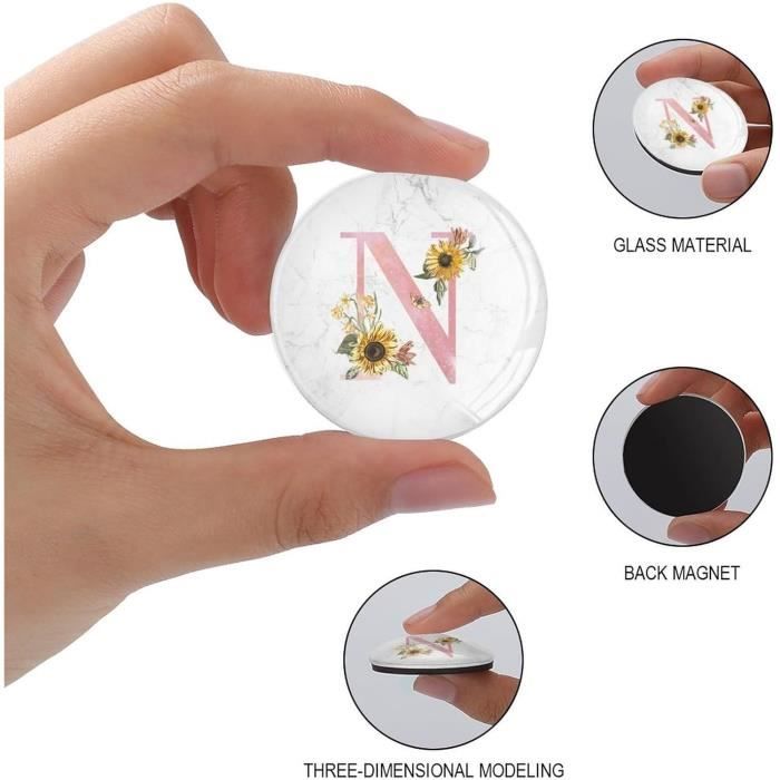 Monogramme Initiale N Aimants De Réfrigérateur Roses Pour Tableau Blanc