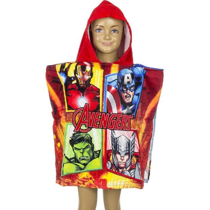 Marvel Avengers Serviette Poncho à Capuche Enfants Bain Plage