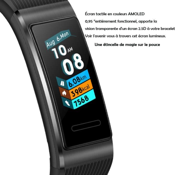 Bracelet connecté huawei discount band 4 pro noir