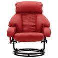 BEST - Haut de gamme Fauteuil Relaxation TV - Fauteuil Salon Design Moderne Rouge - Similicuir 3535-2