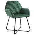 29308-Vintage Chaise de cuisine - Chaises de salle à manger 2 pcs Vert Velours Chaise à dîner - Fauteuil de Relaxation - Moderne-2