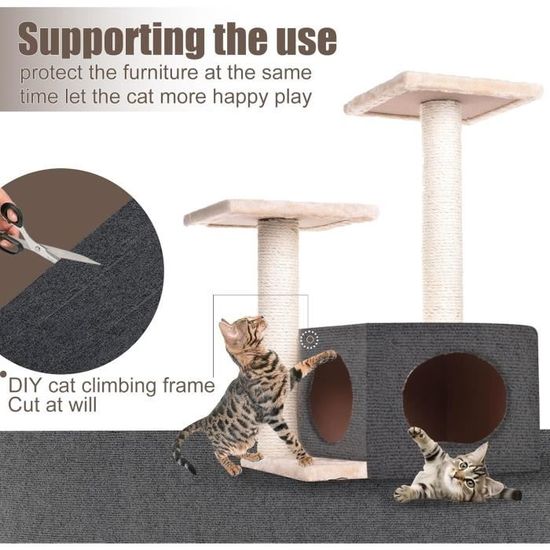 Pipihome Tapis Griffoir Chat, Protection Canape Chat Anti Griffe 40×200 Cm, Grattoir Chat Canapé, Griffoir Pour Chat,Griffoir Chat Canapé Auto-adhésifs, Protège Les Tapis Et Canapés, Antidérapant