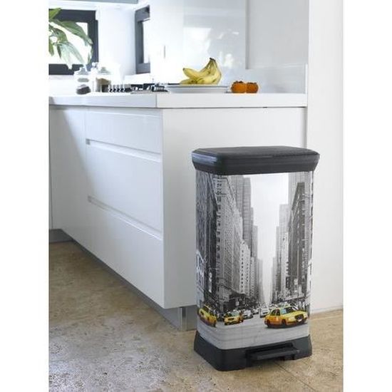 Curver Poubelle A Pedale 50l New York Achat Vente Poubelle