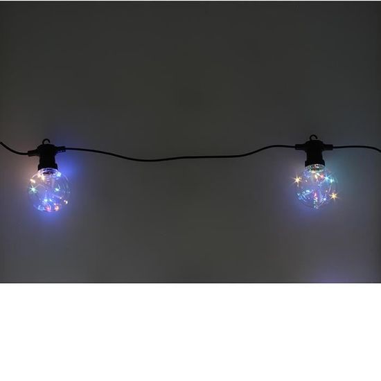 Guirlande guinguette 10 LEDS transparentes avec 10 nano LED à l'intérieur