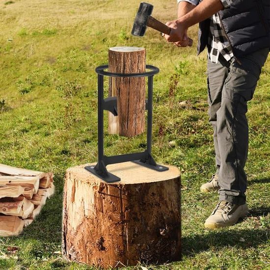 Fendeur à Bûches Manuel - Acier Carbone - Portable - Pour Camping, Jardin - Sécurité Renforcée