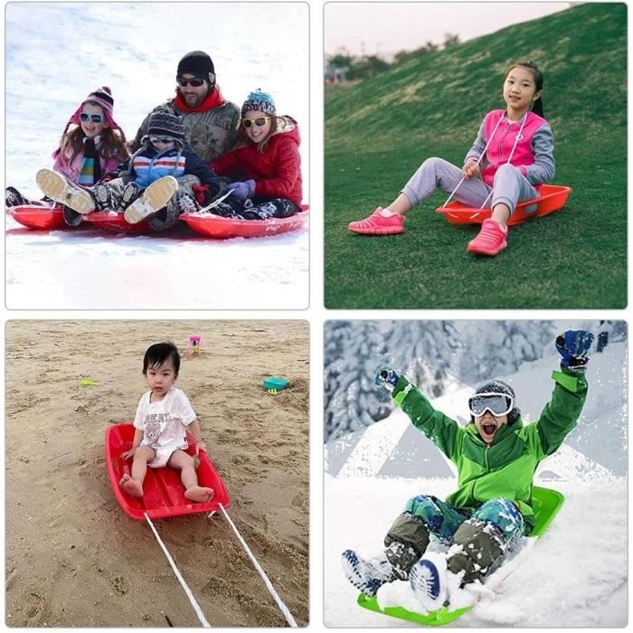 Traîneau à Neige en Plastique, Luge de Descente, traîneau à Neige en  Plastique, Snowboard avec Corde de Traction pour Enfants A127 - Cdiscount  Sport