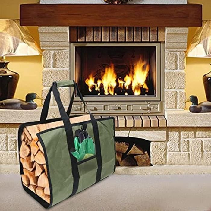 1 Pièce Sac De Rangement De Transport De Bois De Chauffage En Toile Pour Le  Camping En Plein Air, 600d Oxford Tissu Étanche Sac De Rangement De Bois De  Cheminée Pour Le