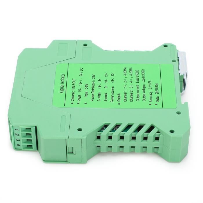 Isolateur de Signal 4 20Ma Séparateur de Signal Dc 24V Dc Transmetteur Isolateur de Signal de Courant 4 20Ma Plc Détecter Conditionneur de Signal(# 4) (Un en deux sorties 4-20mA à 4-20mA