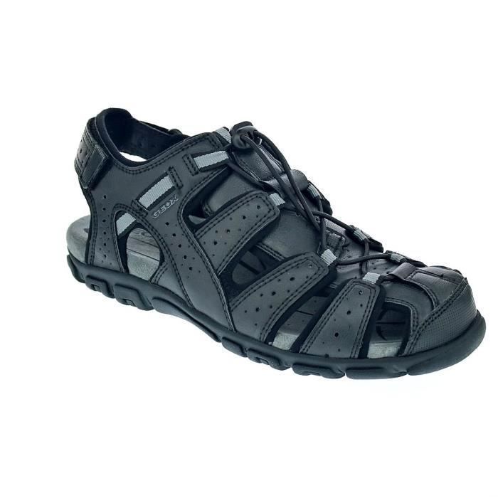 Sandales Geox Strada Homme Noir GEOX Fibre Cuir Confort