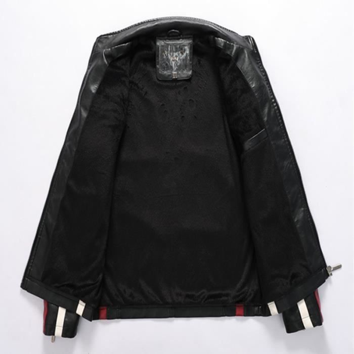 Veste Bomber Homme En Similicuir Imperméable Coupe-vent - Style Motard Vintage, Capuche Amovible, Multiples Poches Zippées - 4