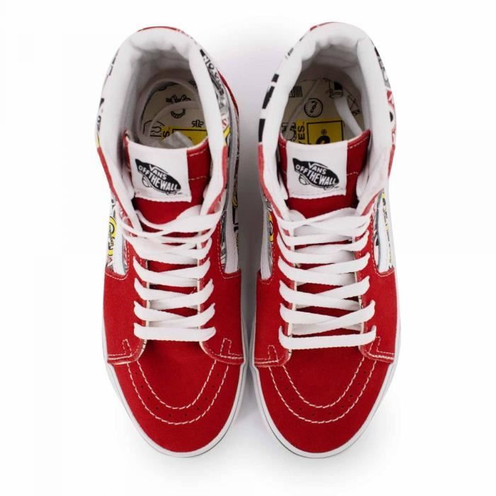 Vans rouge montante femme top