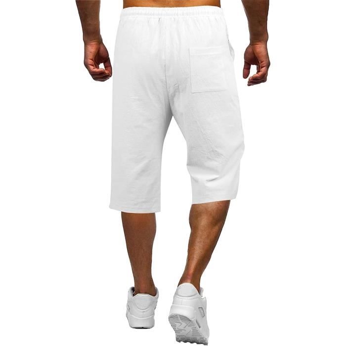 Bermuda homme blanc Selection Sexy Coton Lin Taille elastique Blanc Cdiscount Pret a Porter