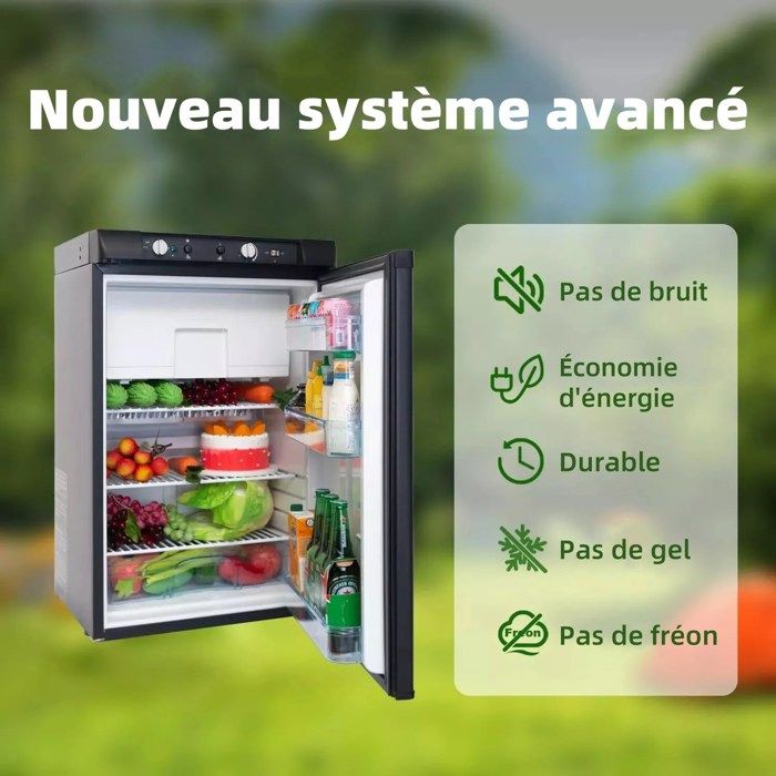 Smad Réfrigérateur Combiné 265 Litres, Frigo Gaz/Électrique