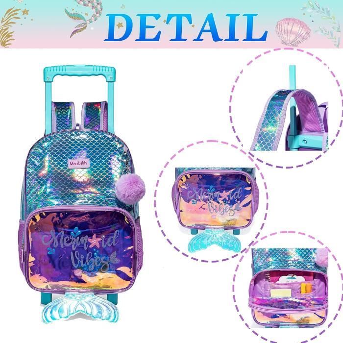 Cartable A Roulette Fille Cartable A Roulette Sirene Cartable Fille Primaire Roulette Cartable Roulette Fille 8 Ans u1990 Bleu sirene Cdiscount Bagagerie Maroquinerie