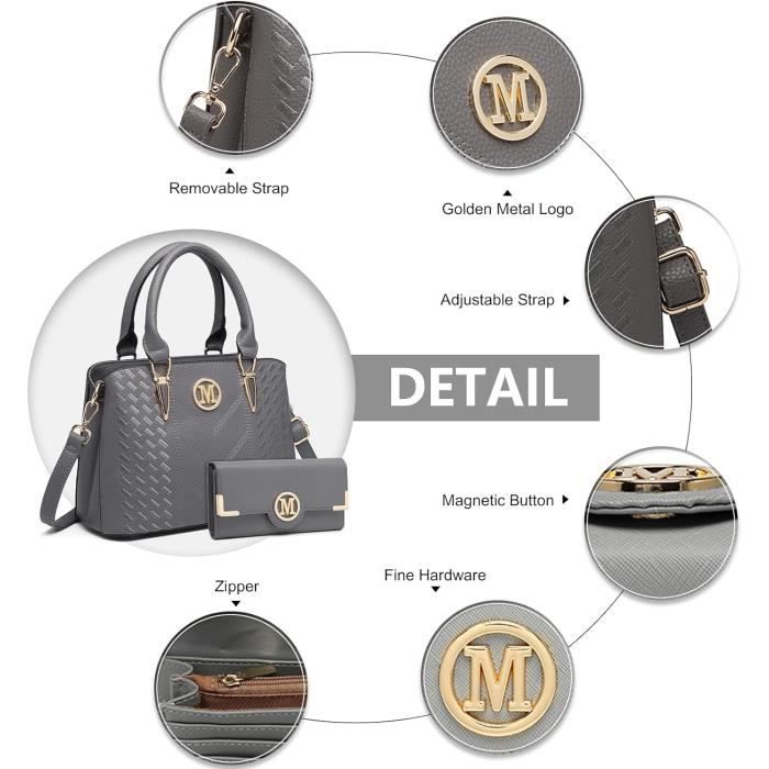 Sac A Main Pour Femme Motif Chevron Logo M Sur Le Devant Avec Poignee Superieure Et Bandouliere S n128 Cdiscount Bagagerie Maroquinerie