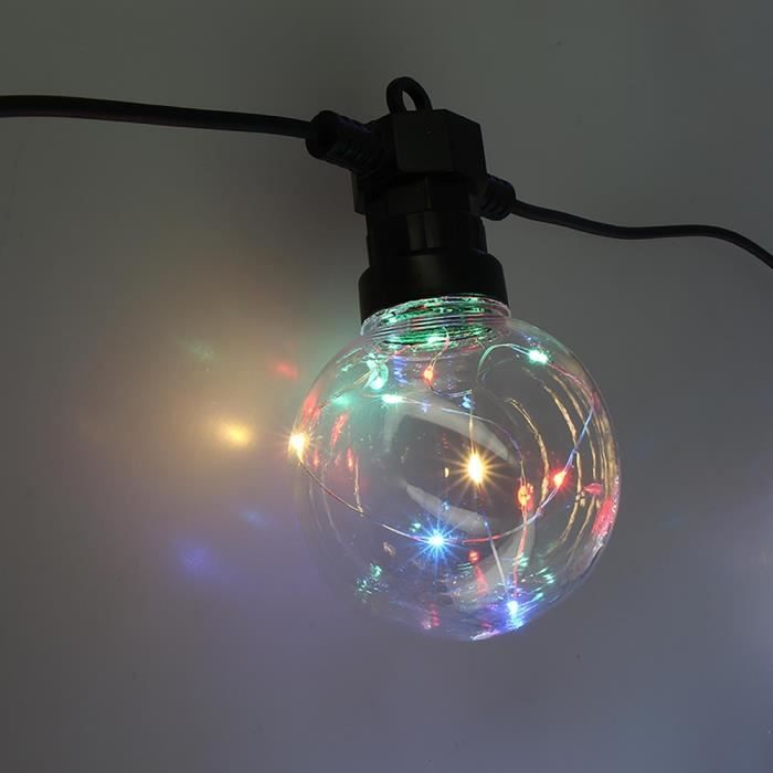 Guirlande guinguette 10 LEDS transparentes avec 10 nano LED à l