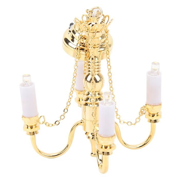 ESTINK lampe miniature de maison de poupée Lampe de maison de poupée à  l'échelle 1:12 en métal doré abat-jour Transparent - Cdiscount Jeux - Jouets