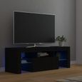 Qualité luxe© | Meuble de rangement & Meuble bas TV & Table de Salon & avec lumières LED Noir 120x35x40 cm |429381-0