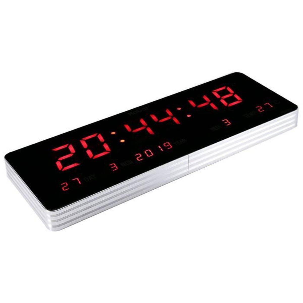 Led numérique calendrier horloge, horloge digitale, cadre en alliage d