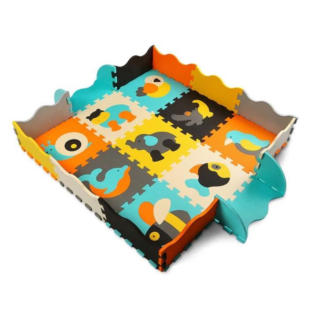 Tapis de PuzzlesTapis de Sol épais pour l’éveil de bébé Puzzle géant aux Motifs Animaux dès