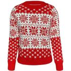 Pull de Noël en tricot pour femme - FUNMOON - Flocons de neige - Col rond - Blanc