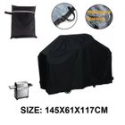 SANLIN BEANS 145x61x117cm Noir Bbq étanche couverture pluie extérieur Barbecue Grill Protecteur pour le gaz au charbon électrique Barbecue Grill