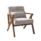 SWEEEK Fauteuil scandinave bois d'hévéa et imprimé léopard Antoine