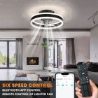 WHDPETS Plafonnier LED avec Ventilateur Intégré 40cm®WHD©Lumière Dimmable et Contrôle APP/Télécommande-6 Vitesses,Mode Hiver