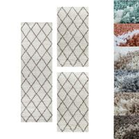 Teppium Lit entourant le tapis de la cmhambre à cmoucher lignes horizontales rectangulaires [Beige, 2 x 60 x 110cm + 1 x 80 x 150