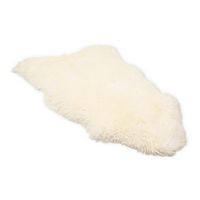 Tapis fourrure naturel Longueur: 85 - 100 cm - tapis peau de mouton descente de lit Fourrure pour poussette bébé décorative Blanc