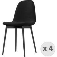 Chaise en Velours Noir et pieds métal (x4)