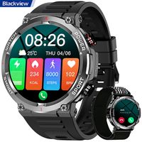 Blackview W50 Montre Connectée Bluetooth Femme Homme,Smartwatch Sport 100+ Modes Sportifs,Contrôle musique pour iOS Android - Noir