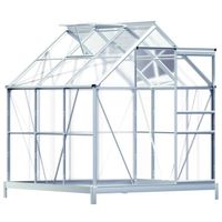 Serre de jardin aluminium 3,7m² avec fondation 190x190x195cm fenêtre de toit serre légumes herbes plantes 5,85m³ jardinage