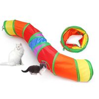 Jouet pour chat avec balle, tunnel S coloré Peek-a-Boo interactif pour chats d'intérieur