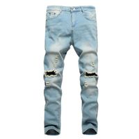 Pantalon En Jeans Jeans Délavés Jeans Déchirés Homme Jeans Coton Droit Style De Casual Jeans De Mode