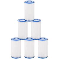 Lot de 6 cartouches filtrantes pour spa - OUTSUNNY - PP bleu fibres Dacron blanc 10x10x20cm