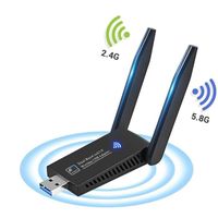 Clé WiFi Puissante, ZAMUS Cle WiFi AC1300 Mbps Adaptateur WiFi USB 3.0 Double Dande 2.4G/5GHz Antenne à Gain Élevé 5dBi Pour PC