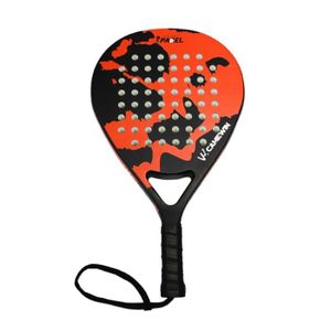 RAQUETTE DE TENNIS Orange - Raquette de tennis à pagaie avec sac de transport, fibre de carbone, grain de visage, noyau en mouss