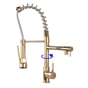 ressort coulant d or evier de cuisine robinet a deux becs rotation a 360 degres monocommande de cuisine 2 prises robinet mitigeur cdiscount bricolage