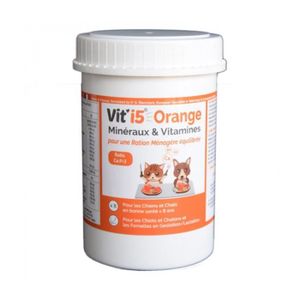 COMPLÉMENT ALIMENTAIRE Vit'i5 Orange Minéraux et Vitamines Chien Chat 250g